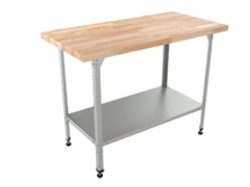 Стол кондитерский "Бизнес" СКБП, сплошная полка, береза, 1000х700х860 мм , без борта
