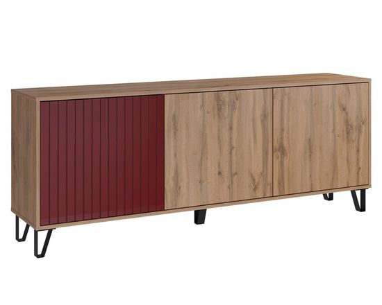 дуб вотан / бордо глянец