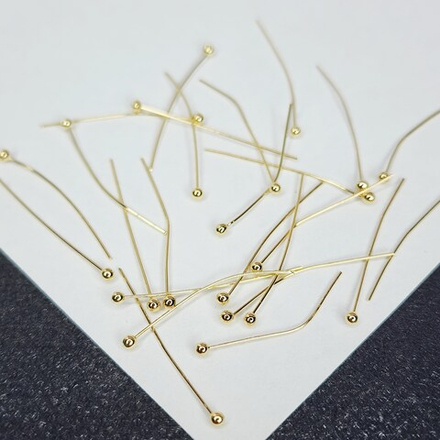 Пины позолота, 25×0.4мм, мягкие, хороши для скрутки, цена за набор 10 шт