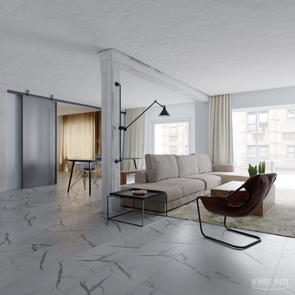 Виниловый ламинат Vinilam Ceramo 87999 Греческий Мрамор