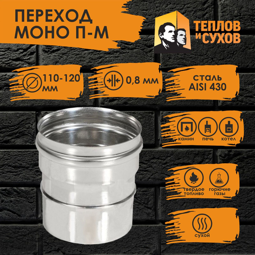Переход нержавейка ПМ 110х120 ст.430-0,8 Теплов и Сухов