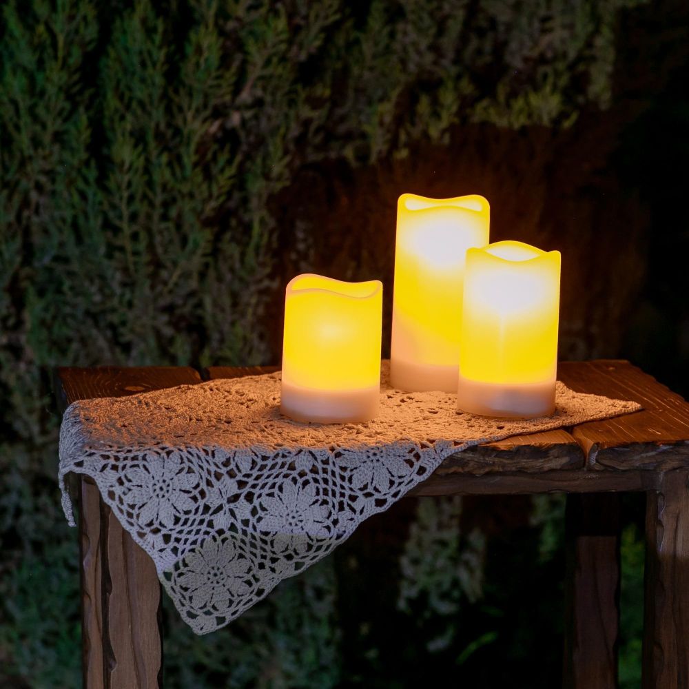 USL-S-816-PT150 CANDLE SET3 Садовый светильник на солнечной батарее Свеча. в наборе из 3 штук. 1 светодиод. Теплый белый свет. 1xАА Ni-Mh аккумулятор в-к. IP44. TM Uniel