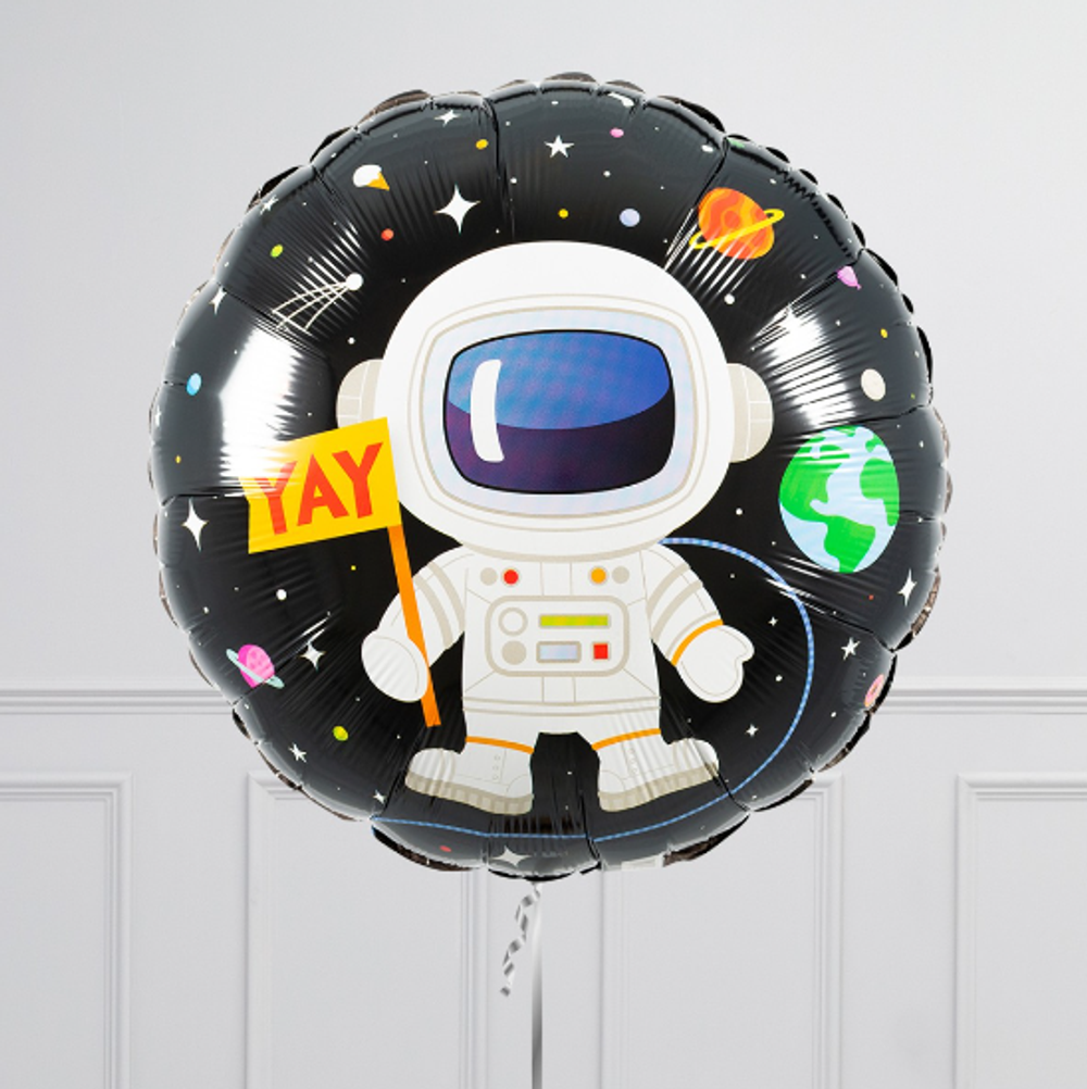 Шар круг 18" / 46 см Happy Birthday ДР "Космонавт" (QL) (БГ-15)  Изображение4