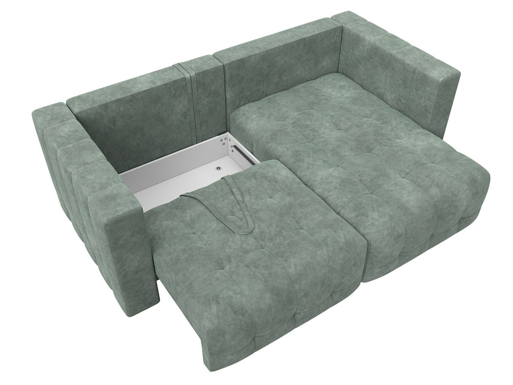 Диван угловой Лига-052 НПБ угол универсальный, BRUT 08 ВЕЛЮР зеленый