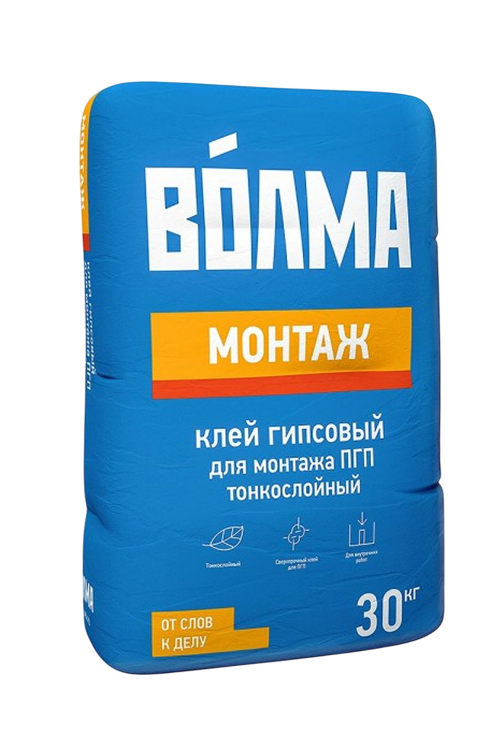 Смесь сухая клеевая на гипсовом вяжущем "ВОЛМА - Монтаж" 30 кг