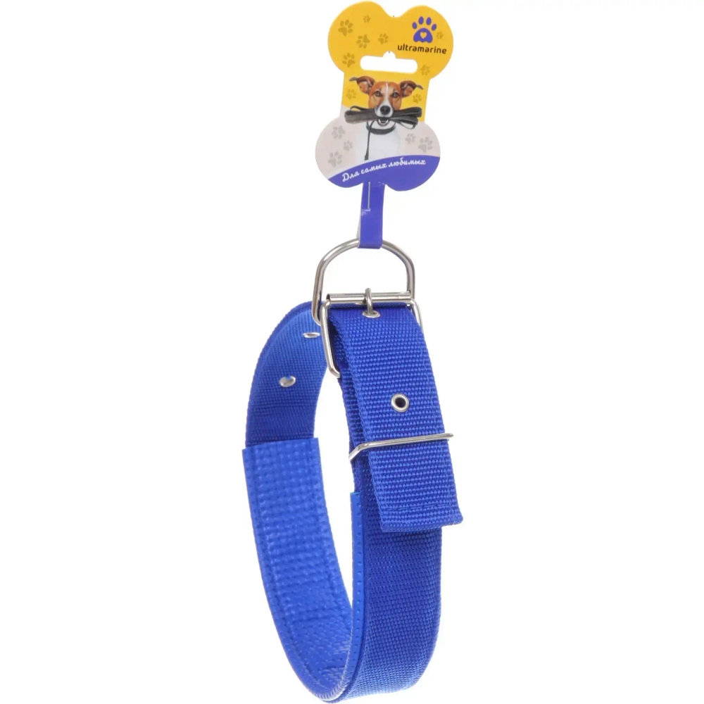 Ошейник для собак однотонный «ЗООЛЕНД БРО», цвет синий, 4*70см (бирка)