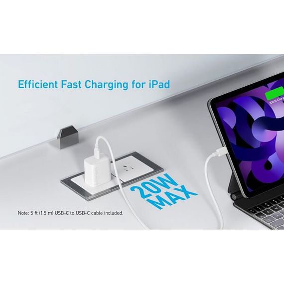 Сетевое зарядное устройство Anker High Speed USB-C Charger 20W (A2347L21/A2347G21) White