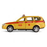 Модель ин. мет. "Lada 2171 Priora. Реанимация" 12см.свет-звук, двери, багаж, в коробка PRIORAWAG-12SLAM