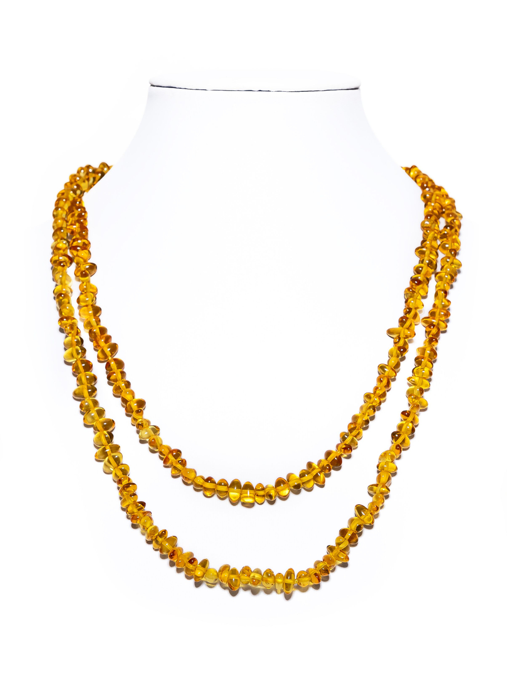 Длинные бусы из янтаря натуральные женские, длина 100 см.