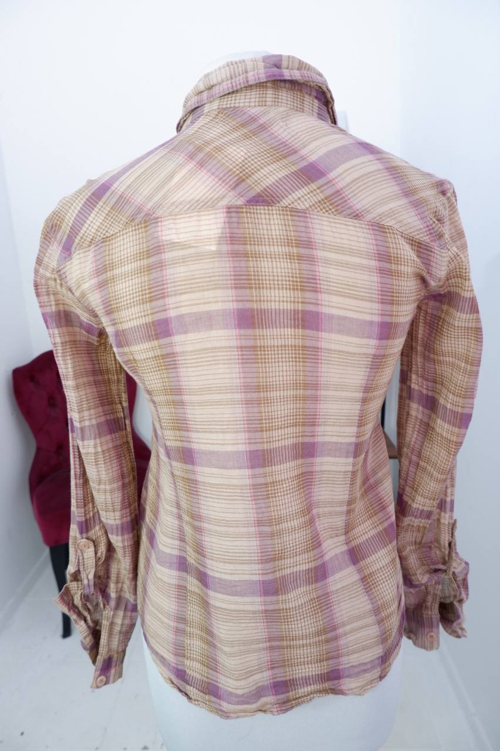 Рубашка Dolche Mela в актуальную клетку, маркировка М, визуально на 46 размер