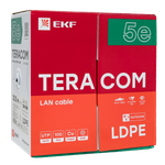 Кабель витая пара TERACOM Cat.5E U/UTP 4 пары solid внешний оболочка LDPE цвет черный (упак. 305м) (305.00 шт.)