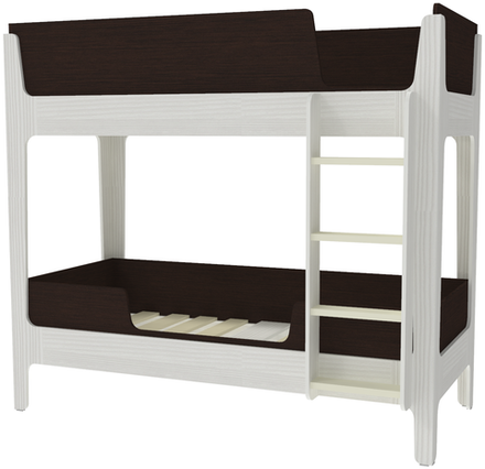 Кровать двухъярусная КарИВи Лотос Белое Дерево Венге