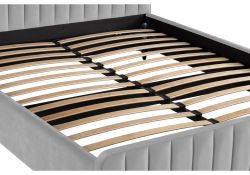 Двуспальная кровать Амелия 160х200 без ПМ светло-серая