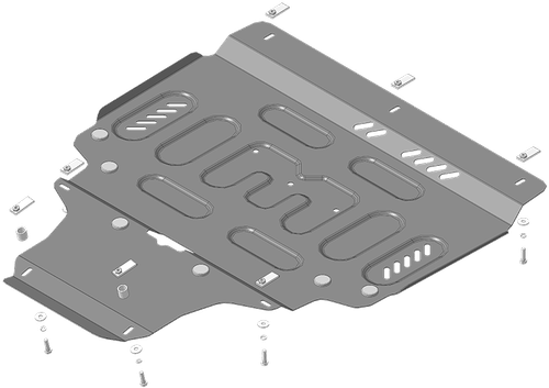Защита картера двигателя, КПП. 2 мм, Сталь. для Mercedes B-class 2011-2018, Motodor.71202