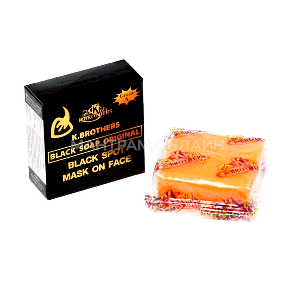 Мыло для лица K.Brothers Black Soap Original Black Spot Mask On Face с экстрактами трав против акне и черных точек 50 г