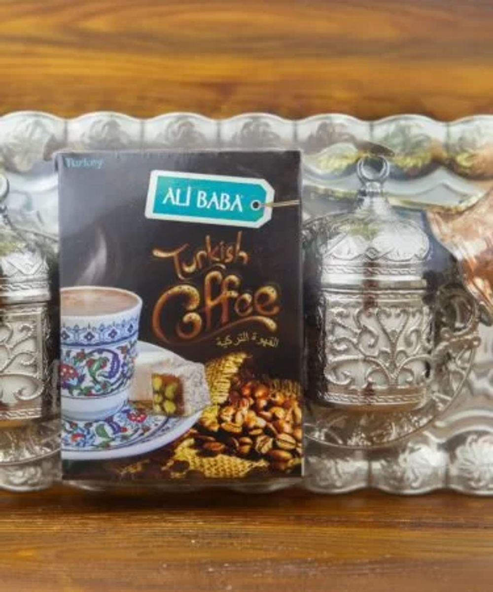 Турецкий кофейный сервиз с двойным кофейником и подносом, Ali baba, 100гр.
