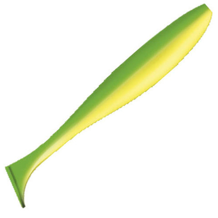 Приманка ZUB-IZI  86мм(3,4")-5шт, (Цвет 407)зеленый верх - желтый низ