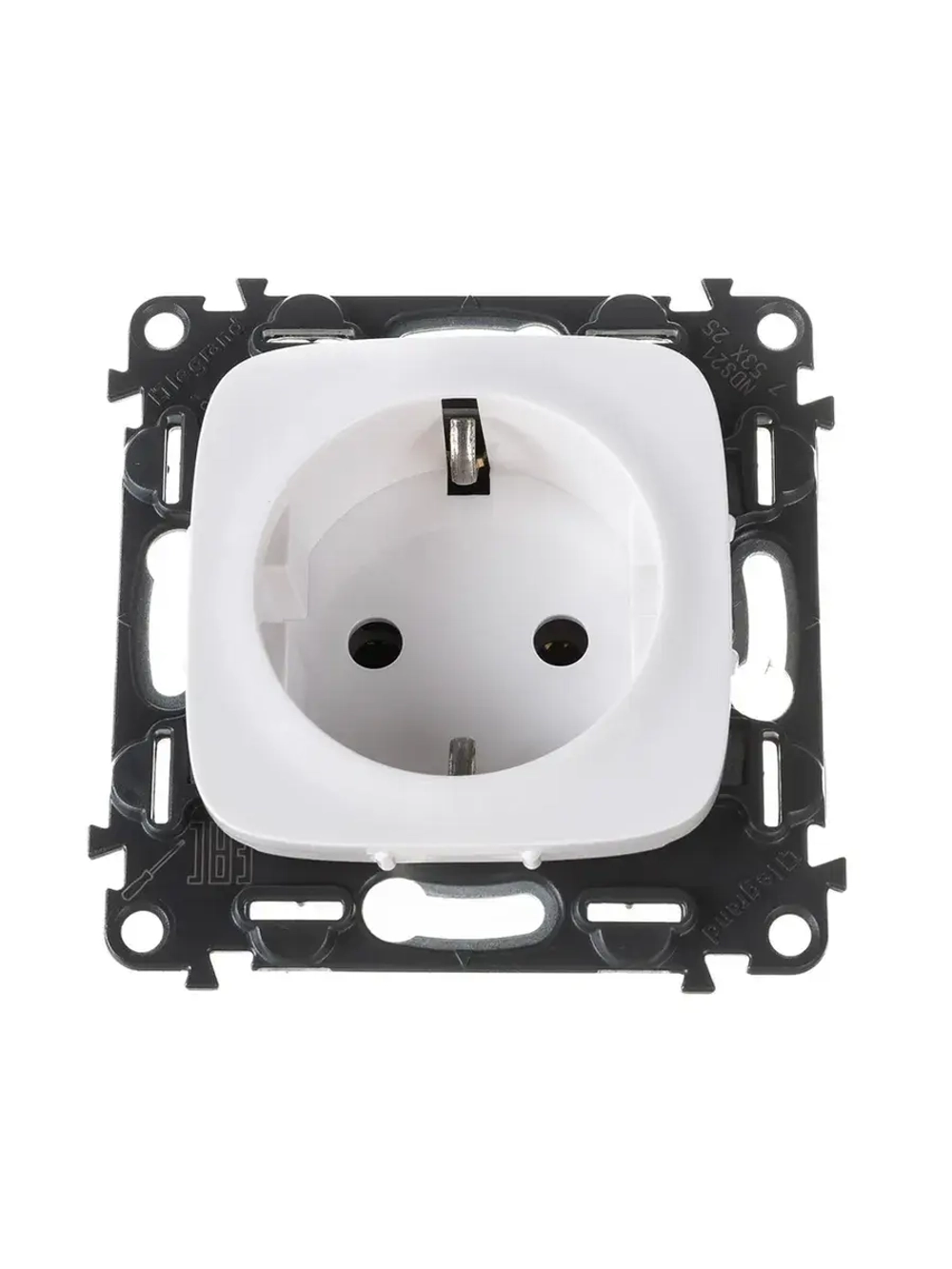 Розетка 1-я с заземлением винт.зажим Legrand Allure белая