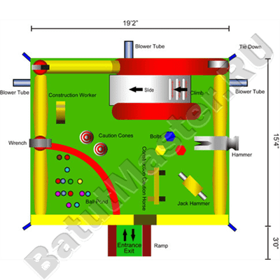 Коммерческий надувной батут "Строительная площадка"