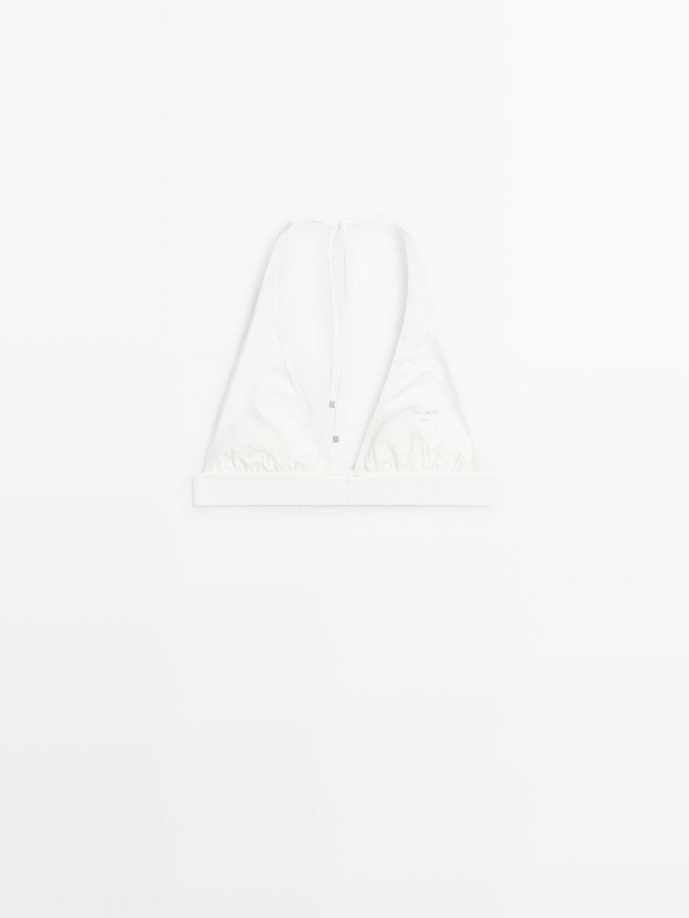 Massimo Dutti Топ бикини из рельефной ткани с треугольными чашками, белый