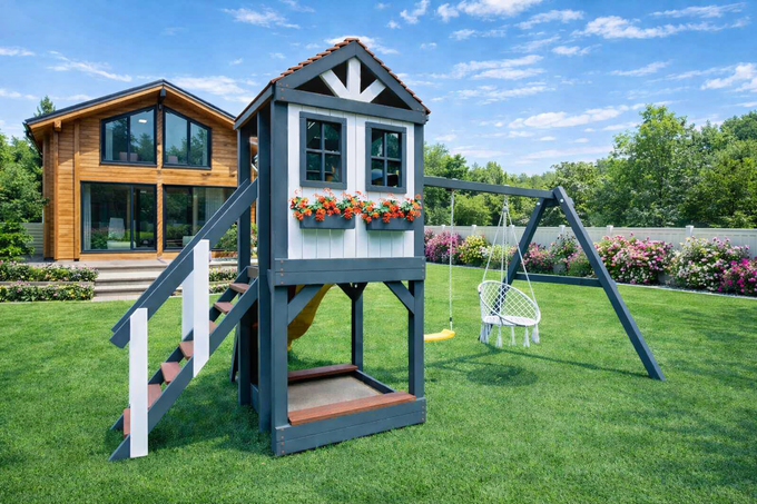 Детский домик с качелями "Прованс" моедель-3