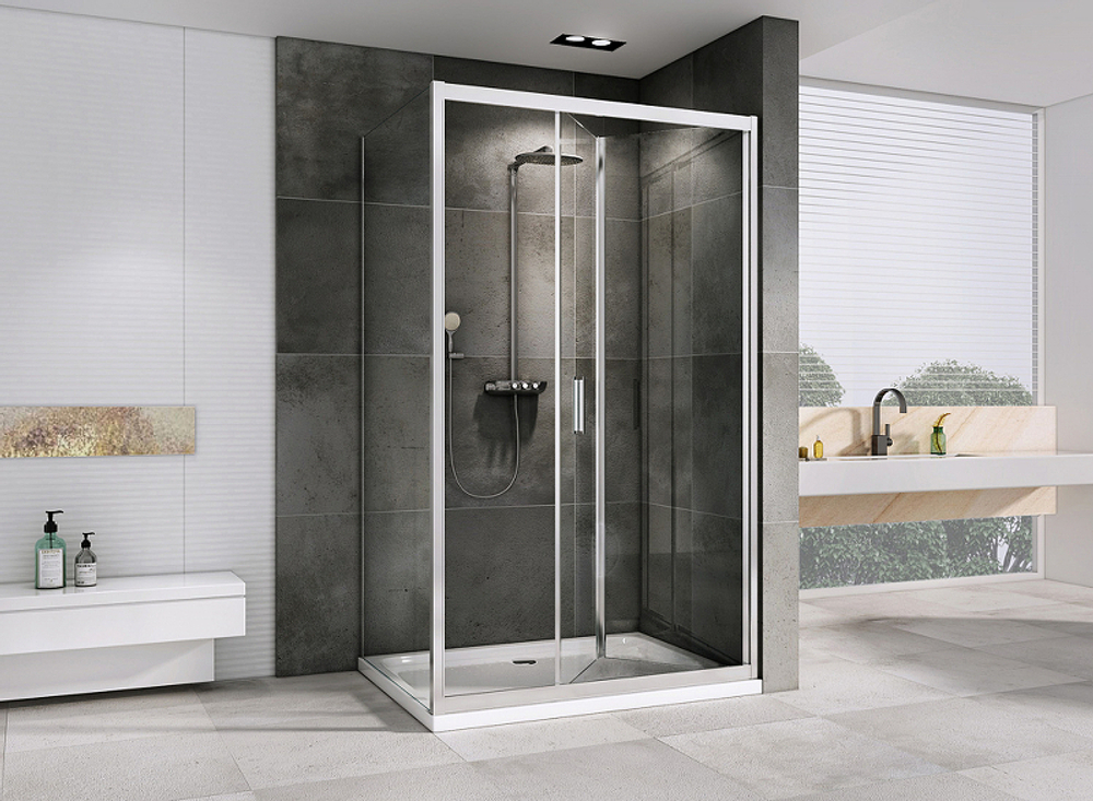 Душевой уголок Abber Sonnenstrand 100х85 AG07100-S85 профиль Хром стекло прозрачное