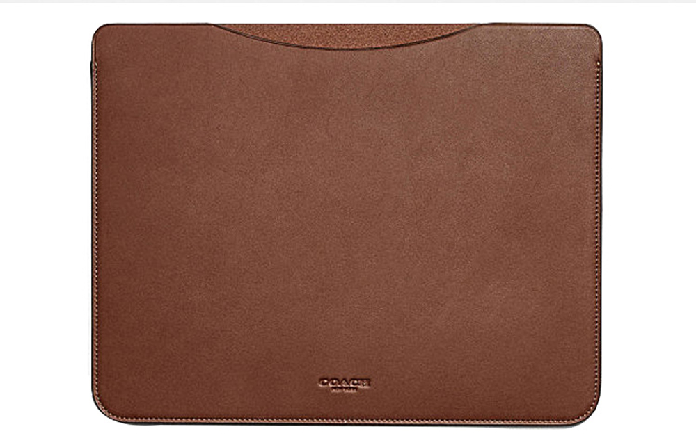 COACH Tablet Refined Calfskin Tablet Case Briefcase Men"s Brown
