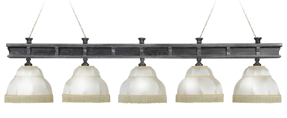 Лампа Президент Сильвер 5пл. ясень (Экс.2,бархат зеленый,бахрома желтая,фурнитура золото)