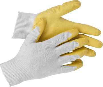 STAYER PROTECT, L-XL, х/б перчатки с одинарным латексным обливом (11408-XL)