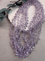 Бусины из хрустального стекла, капля 6*4 мм, радужный/фиалка, нить 40 см