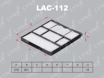 Фильтр салонный LYNX LAC-112