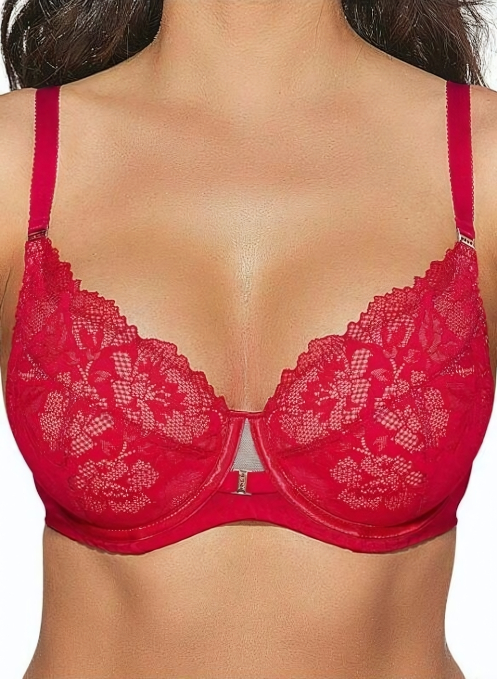 Бюстгальтер на косточках с пуш-ап (Размер: 75E) (Цвет: красный)