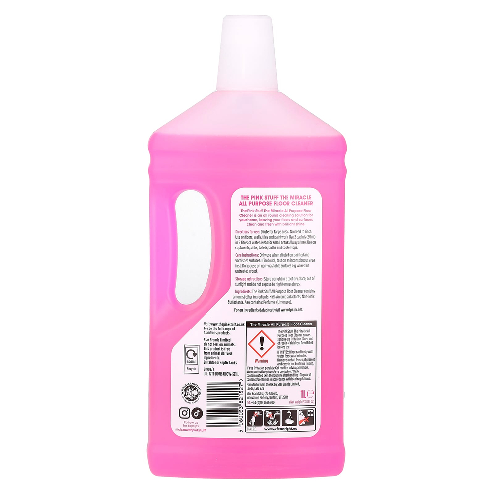The Pink Stuff, универсальное средство для мытья пола Miracle, 1 л (33,8 жидк. унции)