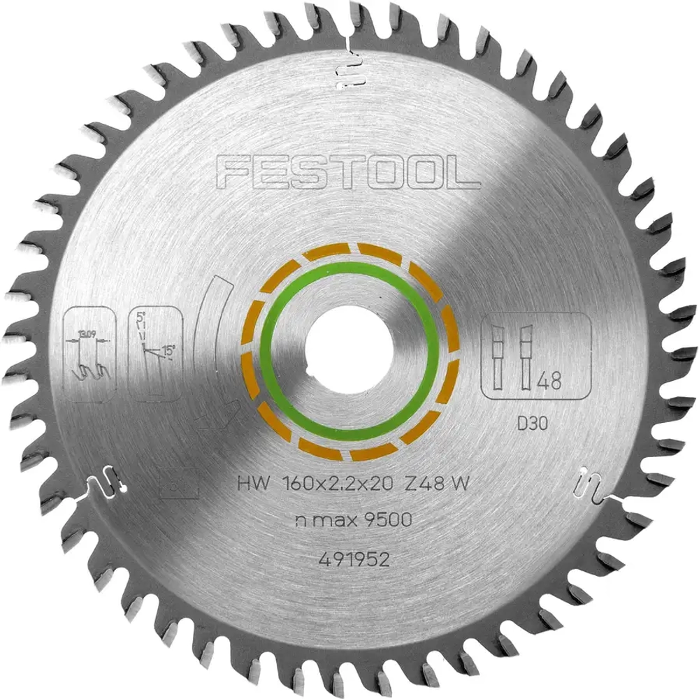 Пильный диск с мелким зубом 160x2,2x20 W48 FESTOOL 491952