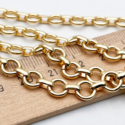 Цепочка, цвет золото, размер звена 7 + 6*2 мм, цена за 50 см