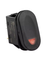 Переключатель овал. ON-OFF 12 В/21А 3Р с подсветкой