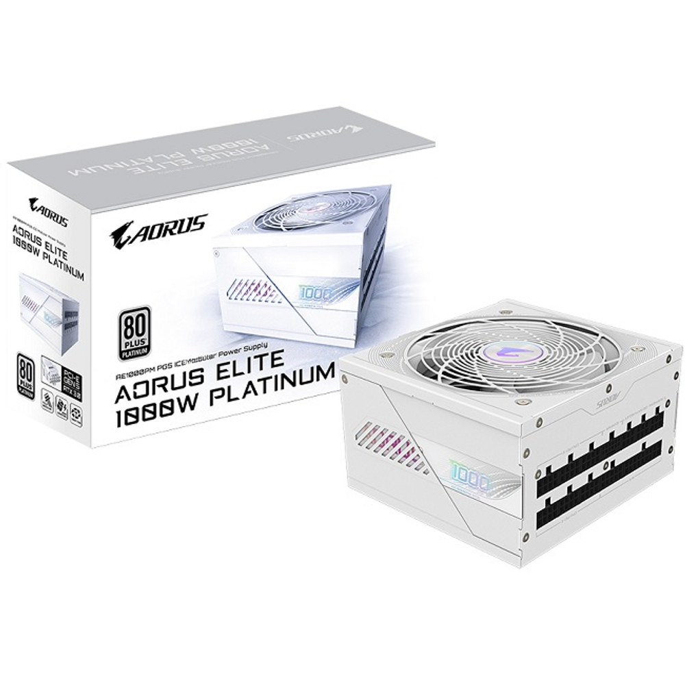 Блок питания Gigabyte 1000W AORUS ELITE P1000W PG5 ICE, модульный, 120 мм, 80 PLUS Platinum (GP-AE1000PM PG5 ICE)