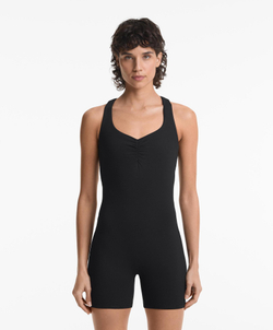 Oysho Короткий комбинезон Comfortlux со скрещенной спиной, черный