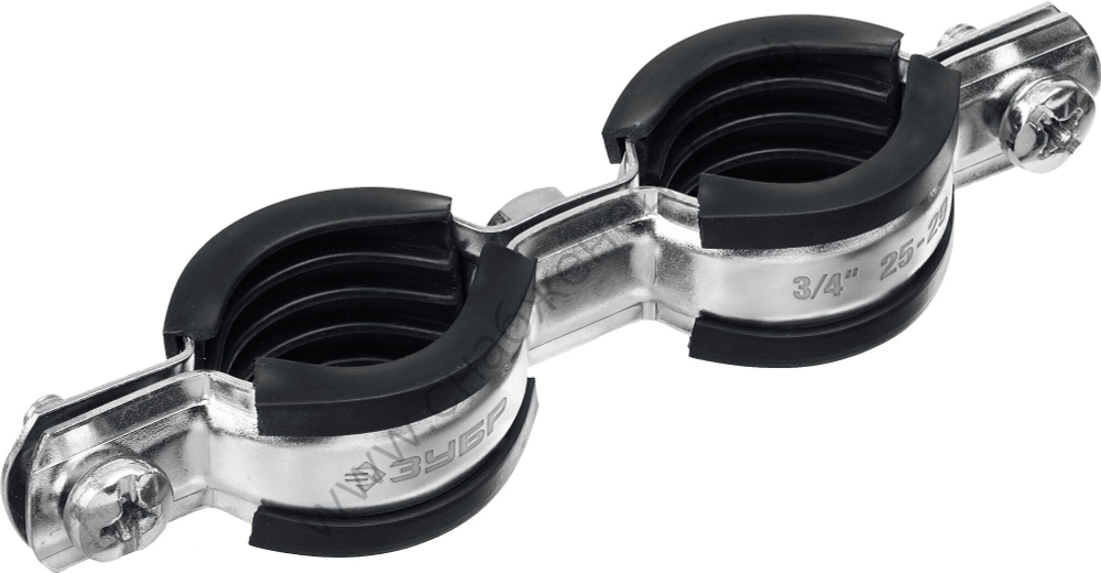 ЗУБР 3/4″ двойной трубный хомут, цинк, 8 шт (37890-25-29)