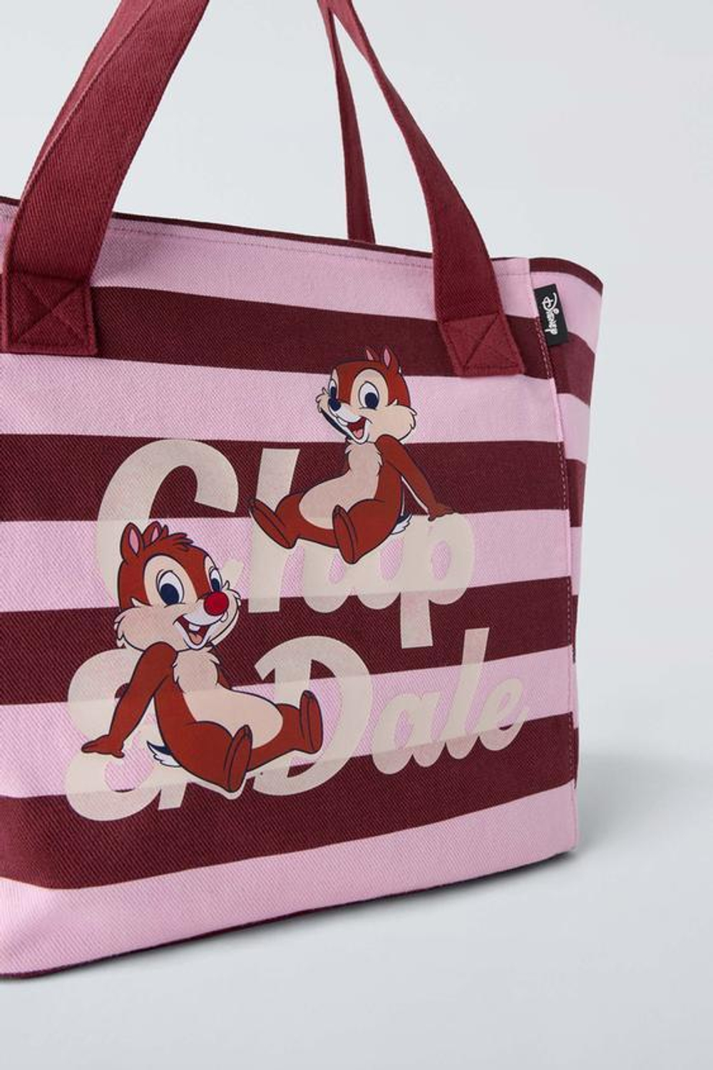 ZARA СУМКА-ШОПЕР CHIP AND DALE © DISNEY, РОЗОВЫЙ