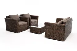 "Капучино Сингл" лаунж-зона из искусственного ротанга (гиацинт), цвет коричневый