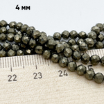 Бусины Пирит граненый, диаметр 3,9-4 мм, цена за 48-49 шт (1/2 нити)
