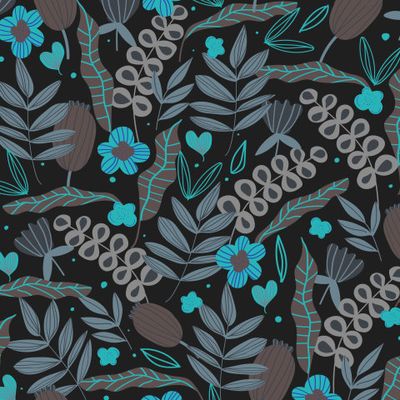 тёмный цветочный узор
