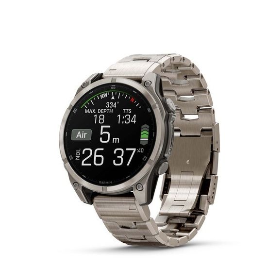 Умные часы Garmin Fenix 8, 47 мм, AMOLED, Sapphire bare Titanium, graphite with titanium band plus graphite silicone band