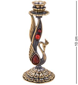 Народные промыслы AM-3911 Подсвечник «Павлин Царский» (латунь, янтарь)