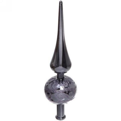 Верхушка на ёлку 23 см "Волшебный узор", Графит (Серпантин)