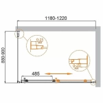 Душевой уголок Cezares Molveno 120x90 AH-11-120/90-C-BORO-IV стекло прозрачное/профиль золото брашированное
