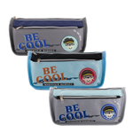 Пенал - косметичка Alingar, ПВХ, молния, боковой карман, 190 х 80 х 35 мм, "BE COOL", микс (голубой, синий, серый), европодвес