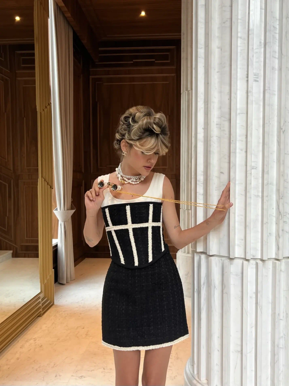 Юбка-мини из твида