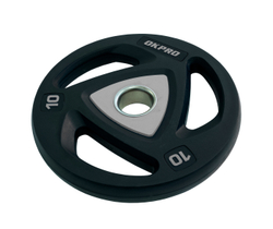 Диск олимпийский полиуретановый 10 кг OKPRO серый лого